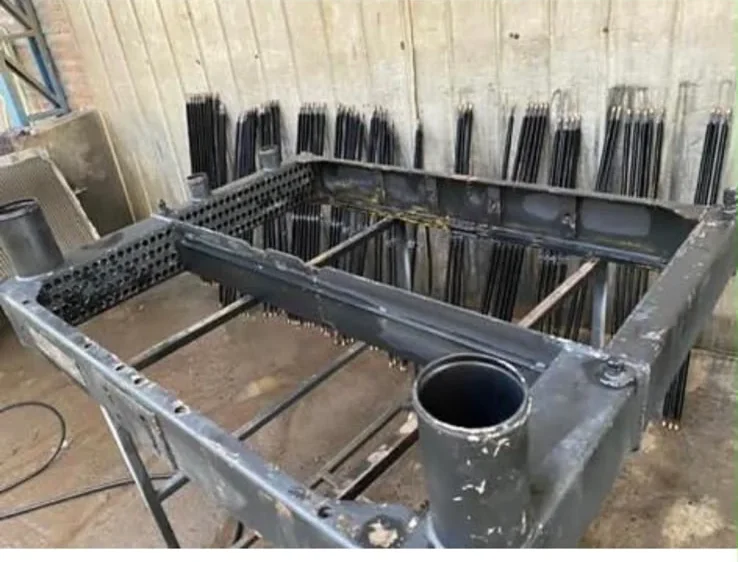Esqueleto estructural de equipo Mesabi USA reparado en taller American Chilean Radiators